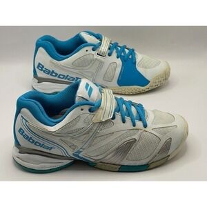 Babolat Women's Propulse 4 Shoes‎ Size 7 White Silver Tennis Pickleball Court